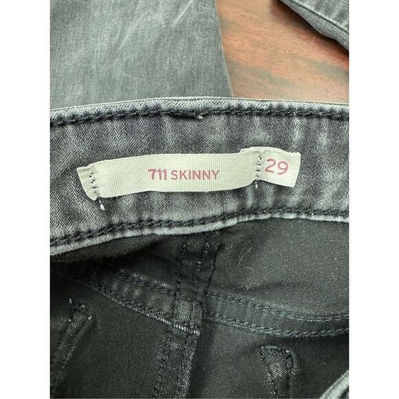 Levi’s Dark Grey Colored 711 Skinny Jeans Size 29 - Picture 6 of 8